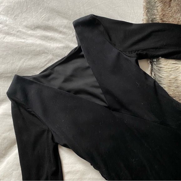 Rag and Bone Ruched Front Long Sleeve Black Dress - Picture 5 of 5